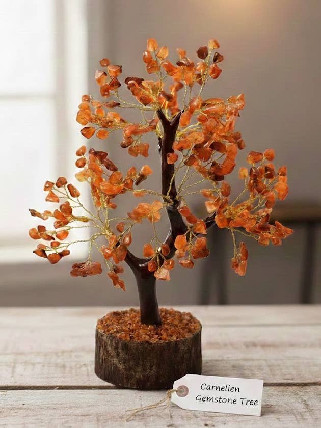 Arbre en pierre précieuse de cornaline – Fait main pour l'énergie et l'abondance pour la vente par AmazeU