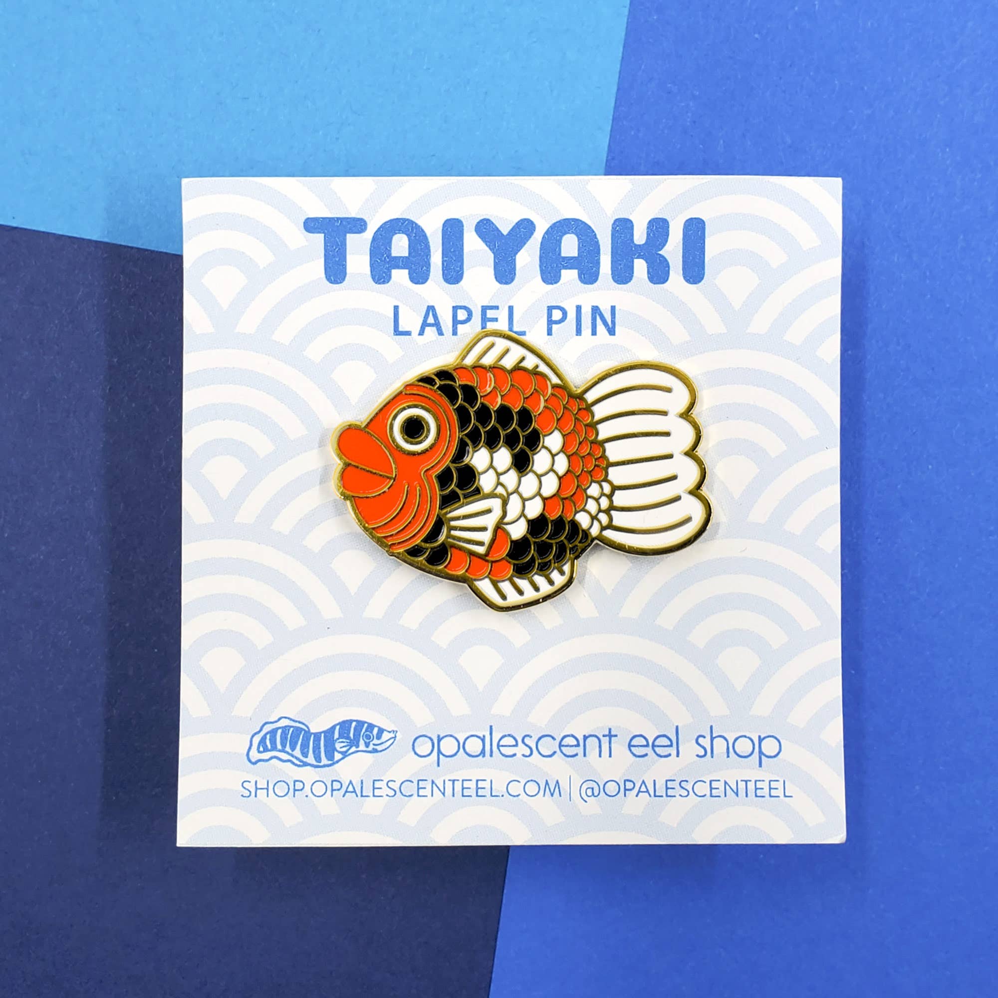 Opalescent Eel Illustration & Design - Wholesale Lapel Pin/Button - Koiyaki Hard Enamel Pin2