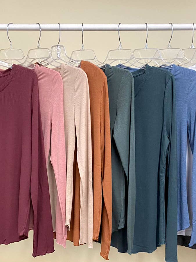 RIB long sleeve 5buttons henley 12802 for wholesale by P.S Kate