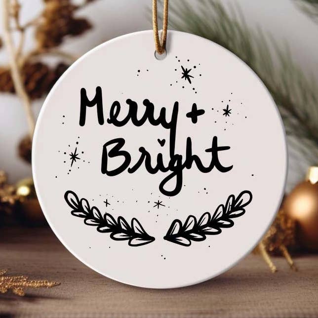 Glædelig og lys keramisk ornament for engroshandel hos Stacy Marie Stranzl