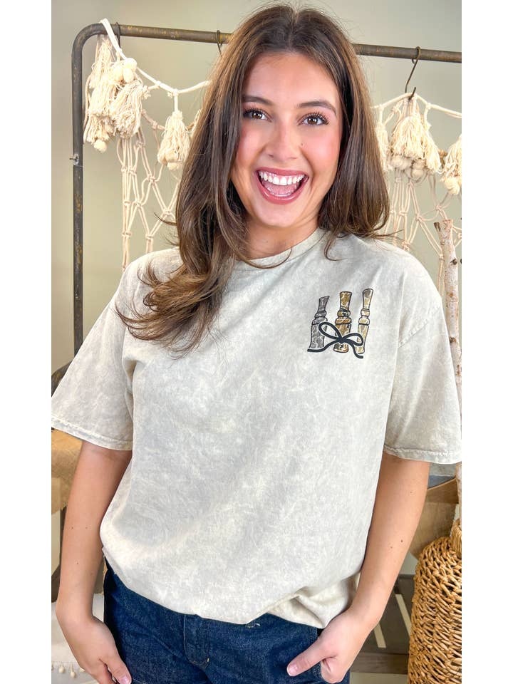 Sugar Stitch - Wholesale T-Shirt - Women's - Call me Duck Calls Mineral Washed Graphic Shirt1