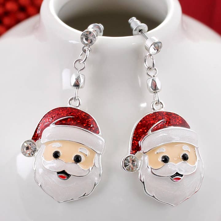 Seasons Jewelry - Vente Boucles d'oreilles pendantes - Boucles d'oreilles visage de Père Noël0