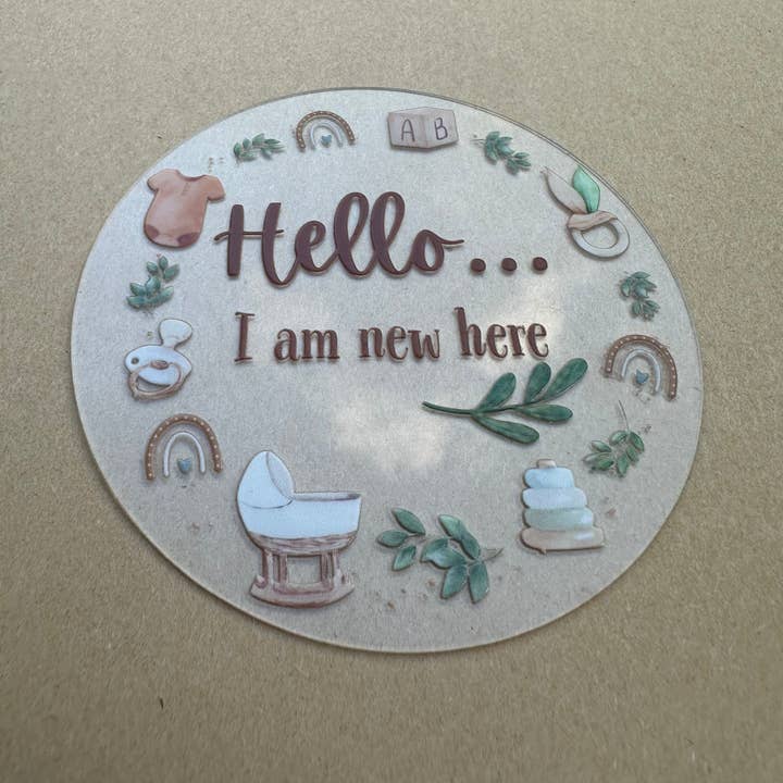 Ted @ Bea – Großhandel Meilenstein-Kunst/Andenken – Kinder & Baby – Hello Baby Announcement Acrylscheibe3