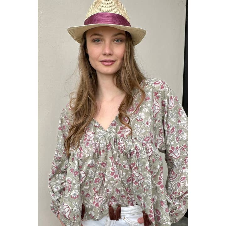 The Fox and The Mermaid - Wholesale Blouse - Women's - Block Printed Vintage Style Indian Top (Karisma)
