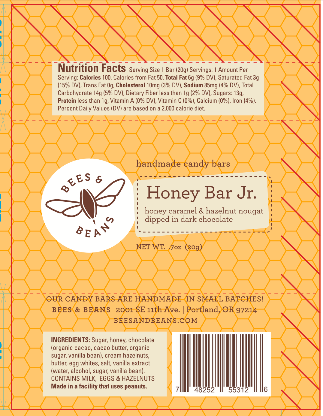 Bees & Beans - Wholesale Chocolate Bar - Honey Bar Jr.5