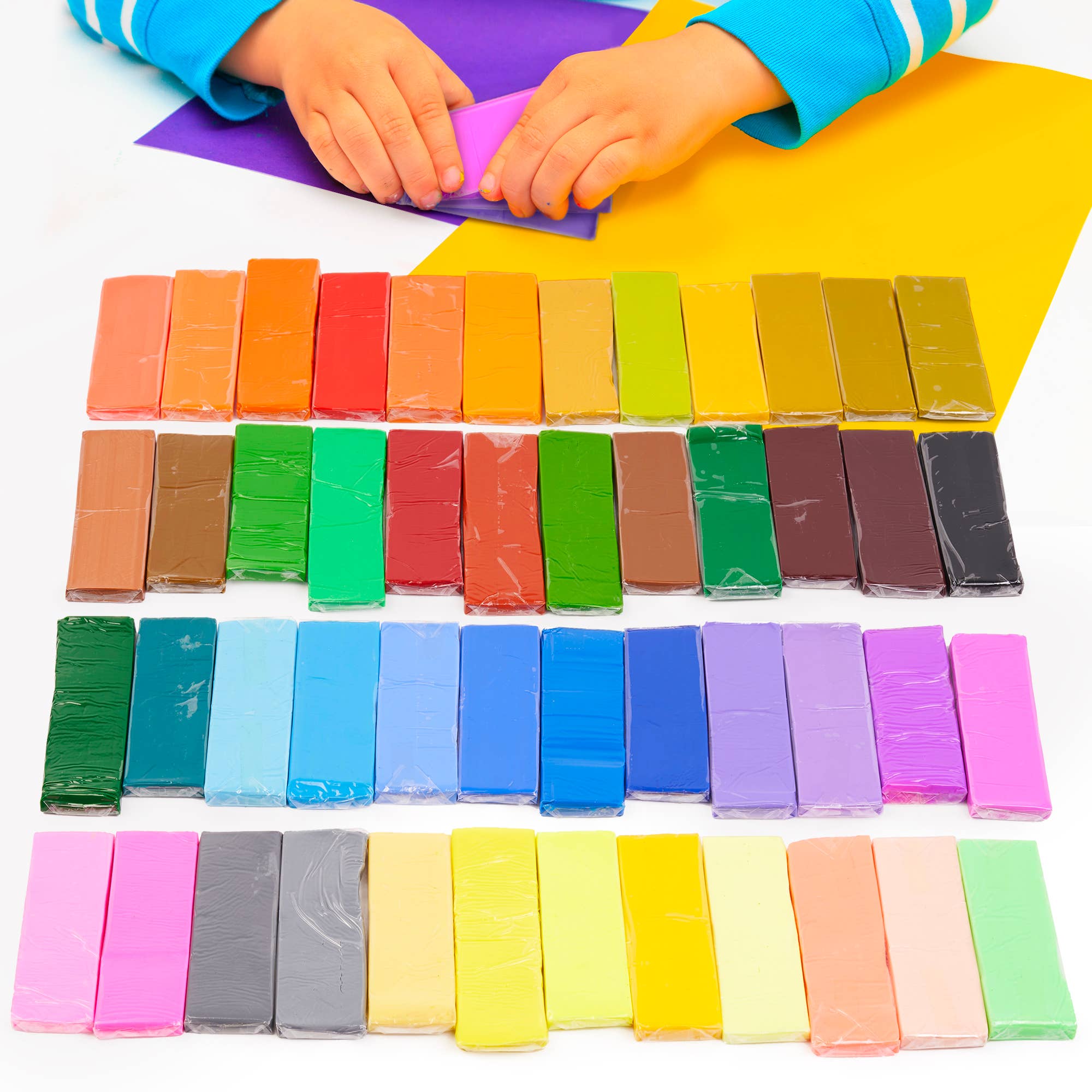 The Twiddlers - Wholesale DIY Craft Kit - Kids - 50 Colour Modelling Clay Starter Kit with Tools & Storage6