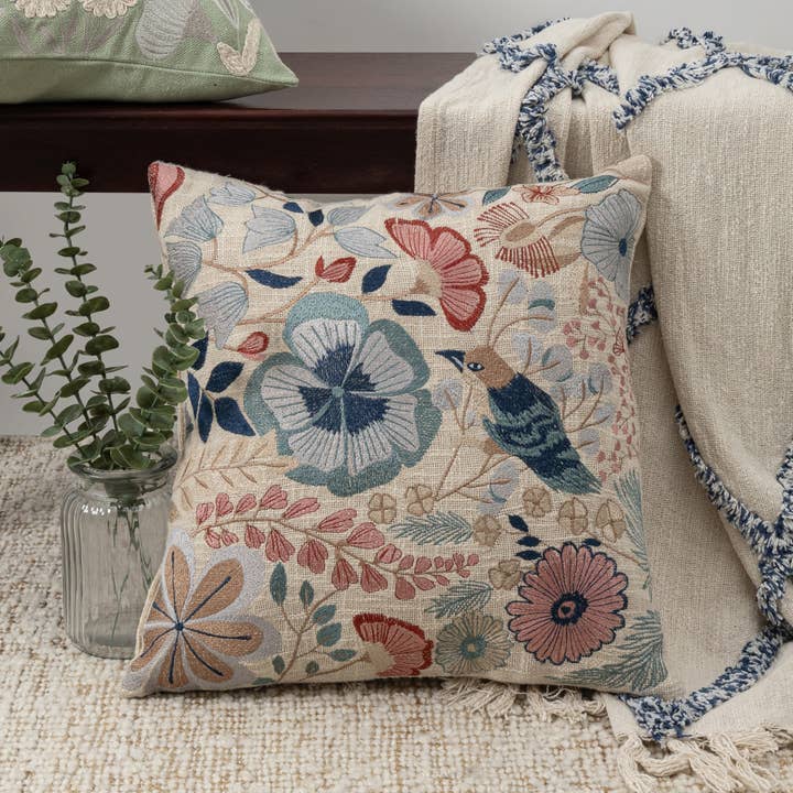LR Home - Wholesale Throw/Decorative Pillow - Contemporary Floral Cotton Polyfilled Throw Pillow7