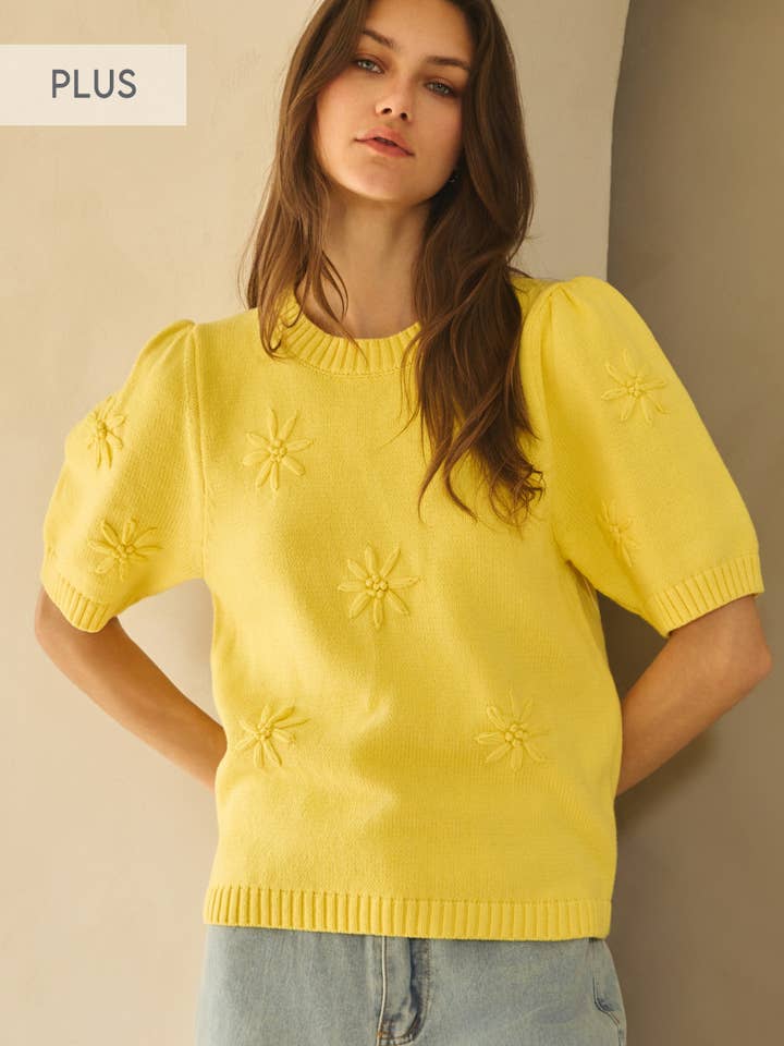 Plus gebreide trui met korte mouwen voor wholesale door Oddi