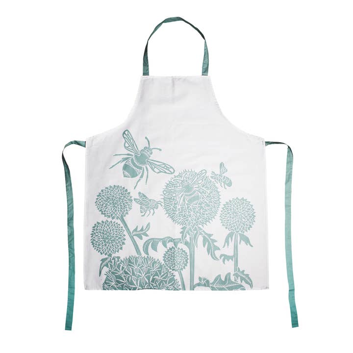 Recycled Cotton Apron Bee Dandelion for wholesale by Half Moon Bay By Design