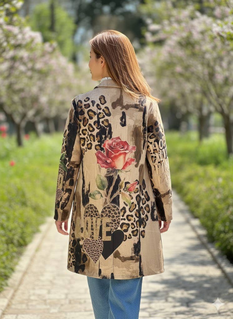 veelkleurig Chique bedrukte jas met lange mouwen voor groothandel op Faire1