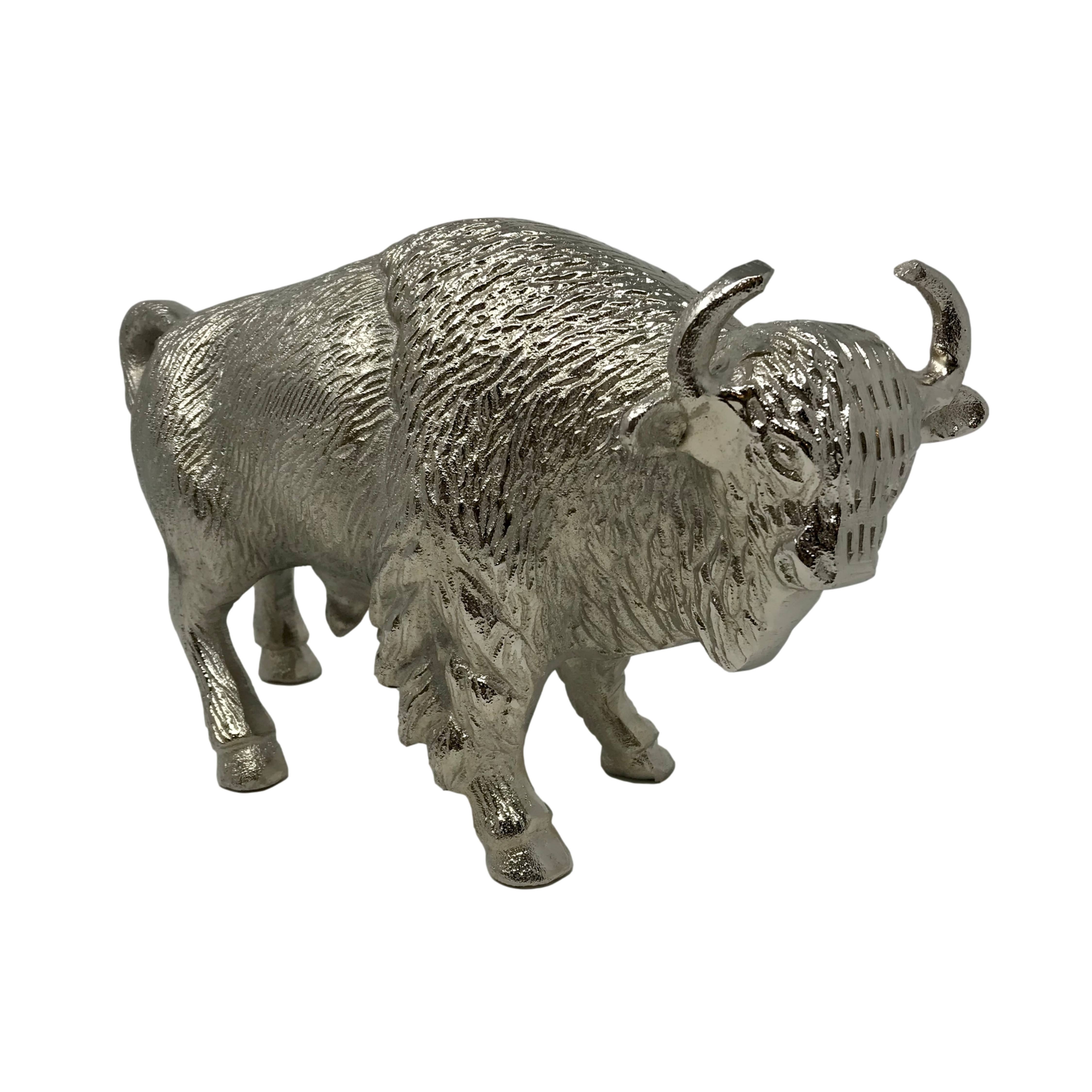 Wilco Home – Großhandel Dekofigur – Tischfigur Buffalo aus Aluminiumguss - erhältlich in 2 Ausführungen1