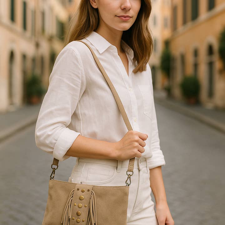 ITALIAN'S LEATHER - Wholesale Shoulder Bag - Women's - Rinova suede leather bag 25094114