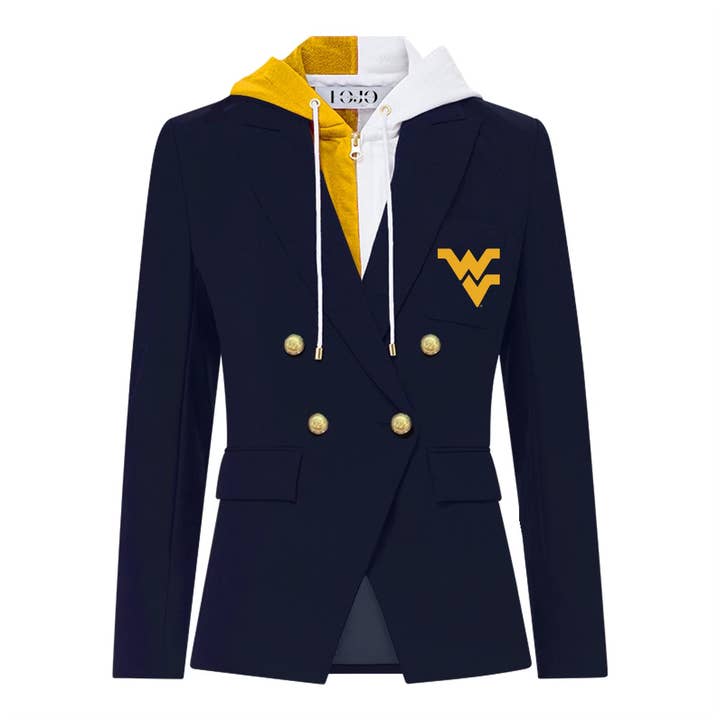 Casaco Blazer com Capuz dos Mountaineers da Virgínia Ocidental por atacado de Lojo Collegiate Apparel