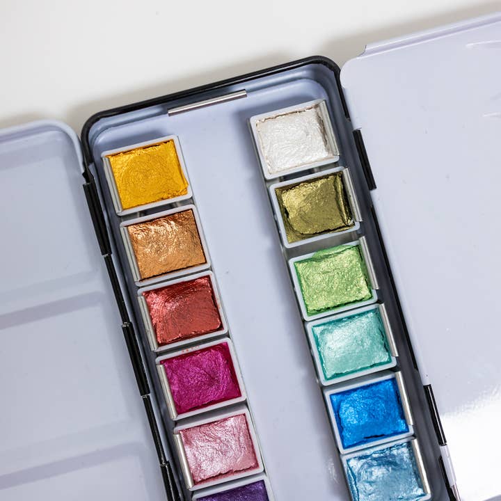 12 Color Travel Metallic Watercolor Paint Palette and other Purchase Wholesale paint box. Free Returns & Net 60 Terms on Faire trending on Faire.