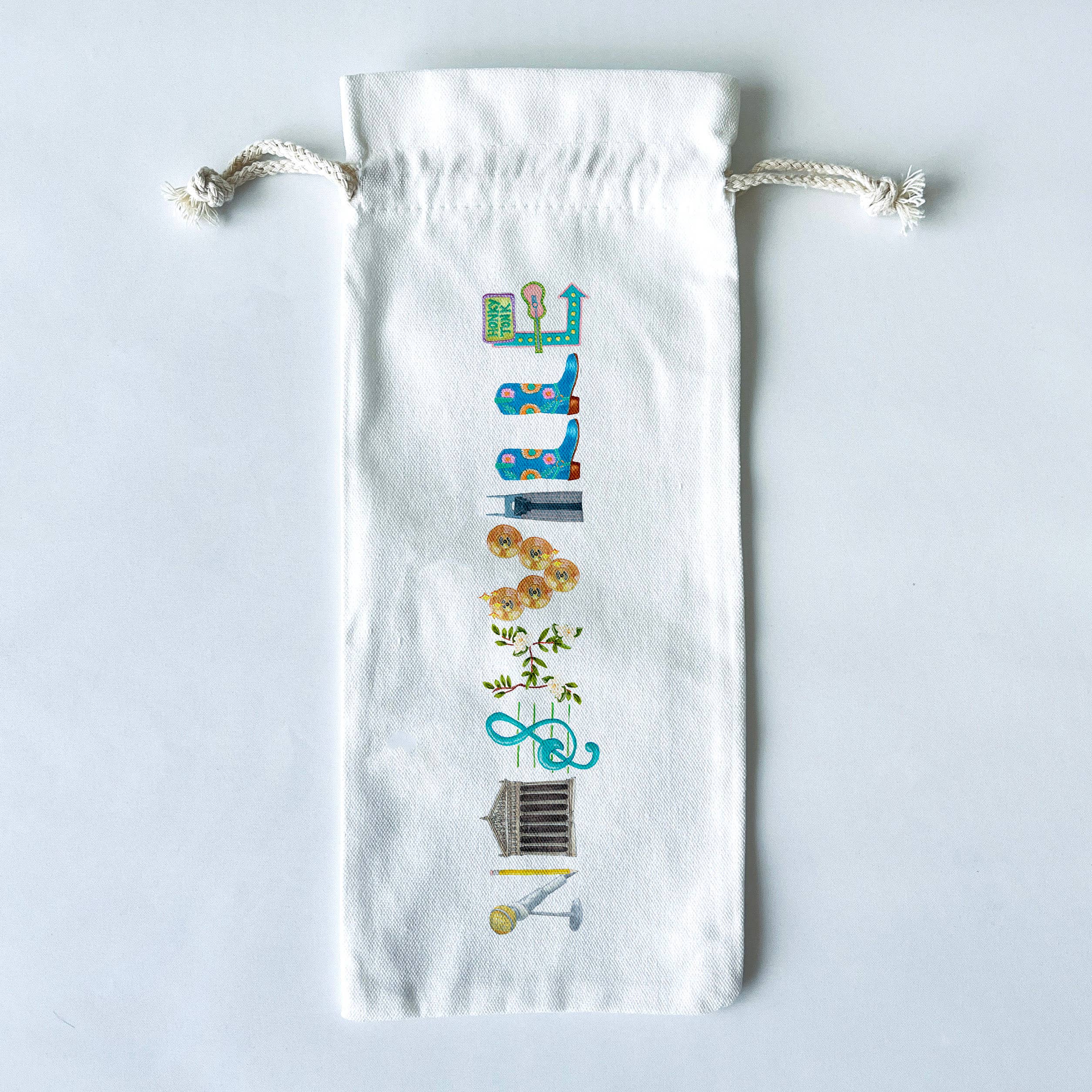 Dishique - Wholesale Wine Gift Bag - Nashville Typography Wine/Liquor Bottle Gift Bag0