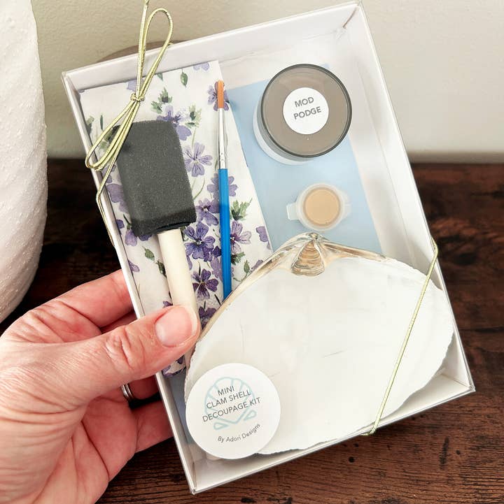 Adori Designs - Wholesale DIY Craft Kit - DIY Clam Shell Spring Design Mini Decoupage Kit 0