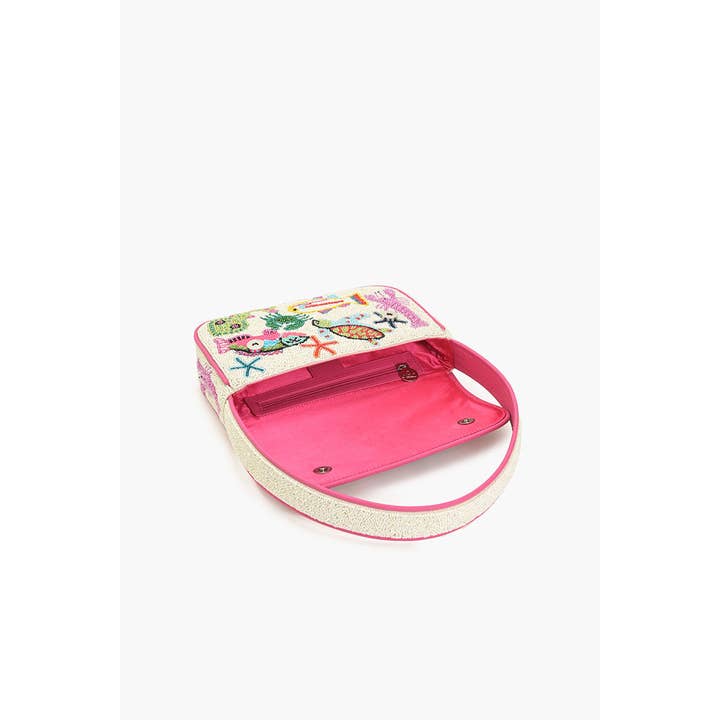 America & Beyond - Wholesale Shoulder Bag - Women's - Underwater Tales Beaded Shoulder Bag