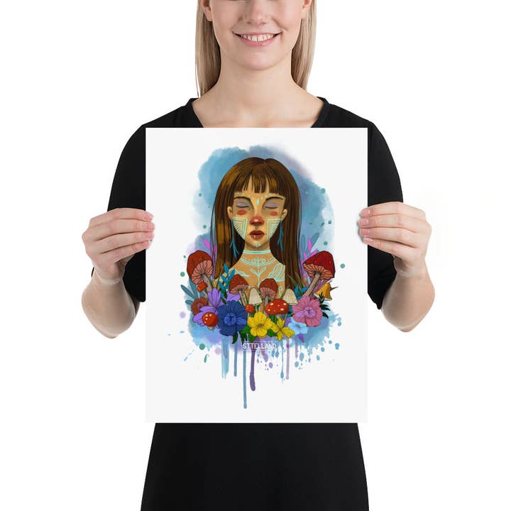 Poster Mädchen in Pilzen für den Großhandel von Stelland