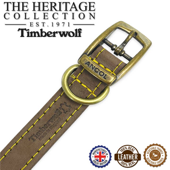 Ancol Pet Products Ltd - Wholesale Pet Collar - Dog - Timberwolf Leather Collar Sable