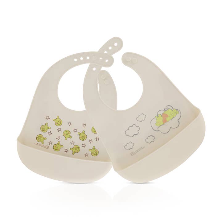 Cudlie Accessories – Großhandel Lätzchen – Baby – Disney Charaktere 2er-Set Silikon Lätzchen (Mickey, Minnie, Pooh)1
