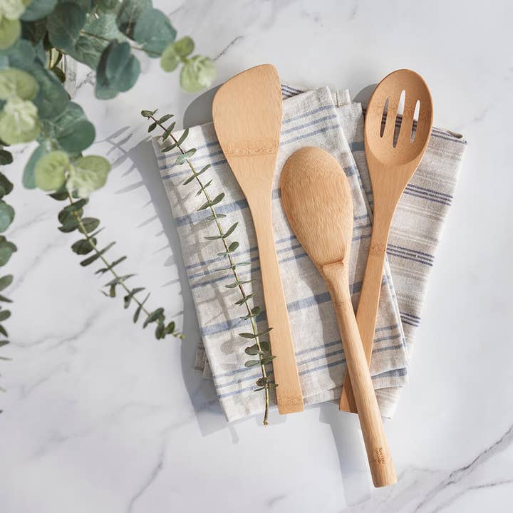 bambu® - Wholesale Kitchen Spoon - 'Give It a Rest' Bamboo Slotted Spoon