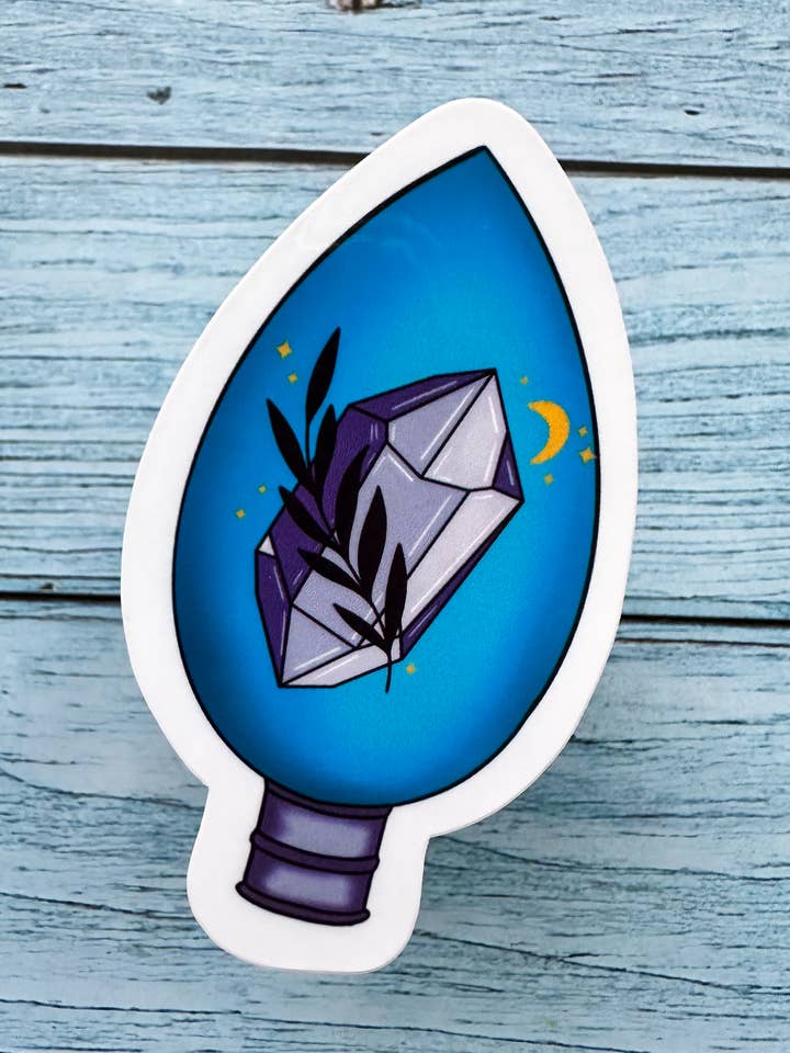 Autocollant de Noël en vinyle | Ampoule de Noël en pour la vente par Melanie Feltham Art