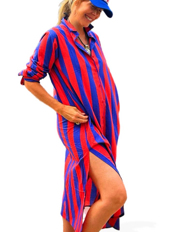 Cabana Club California - Wholesale Dress - Women's - Surf Stripe Shirt Dress16