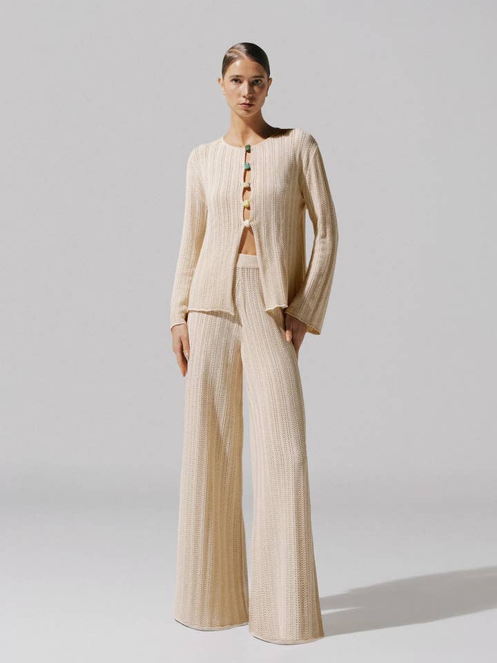 Calças Corsica Marfim por atacado de Baobab