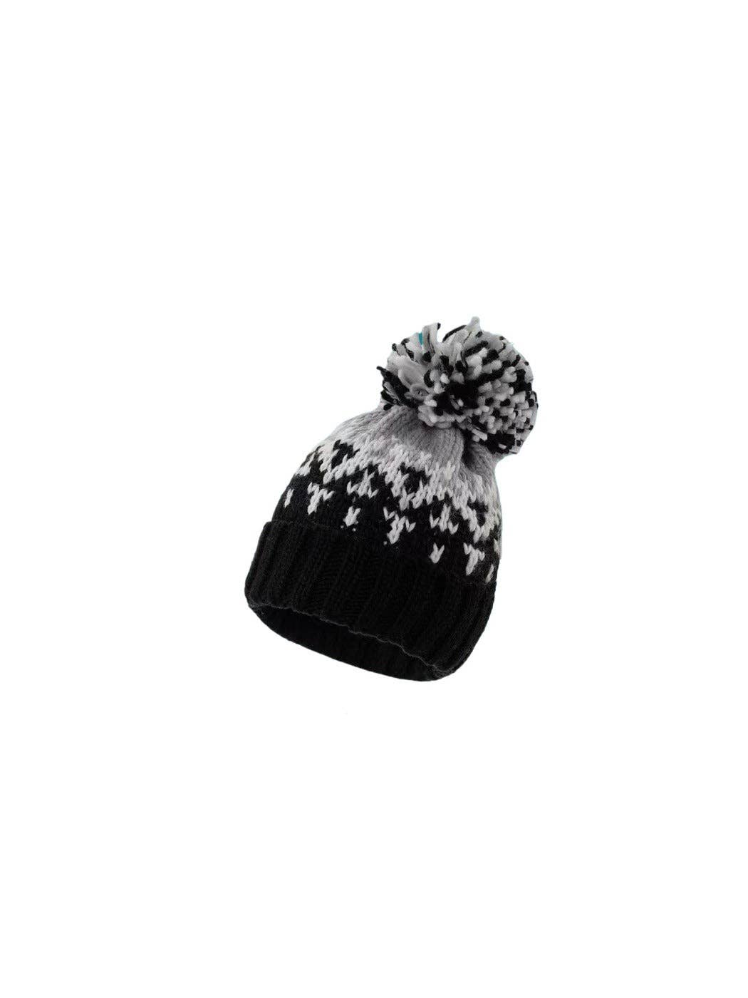 Funkyrel® Atzbranding Limited – Großhandel Beanie – Damen – Haila - Winterstrickmütze mit buntem Bommel0