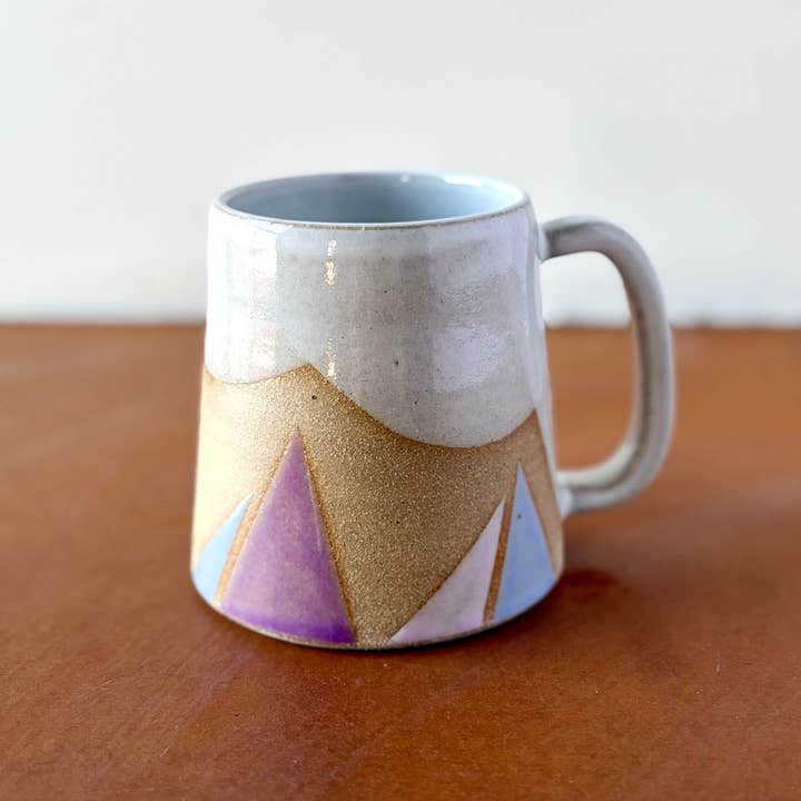 ROB Ceramics - Venta al por mayor Taza - Taza geométrica de cerámica hecha a mano con triángulos2