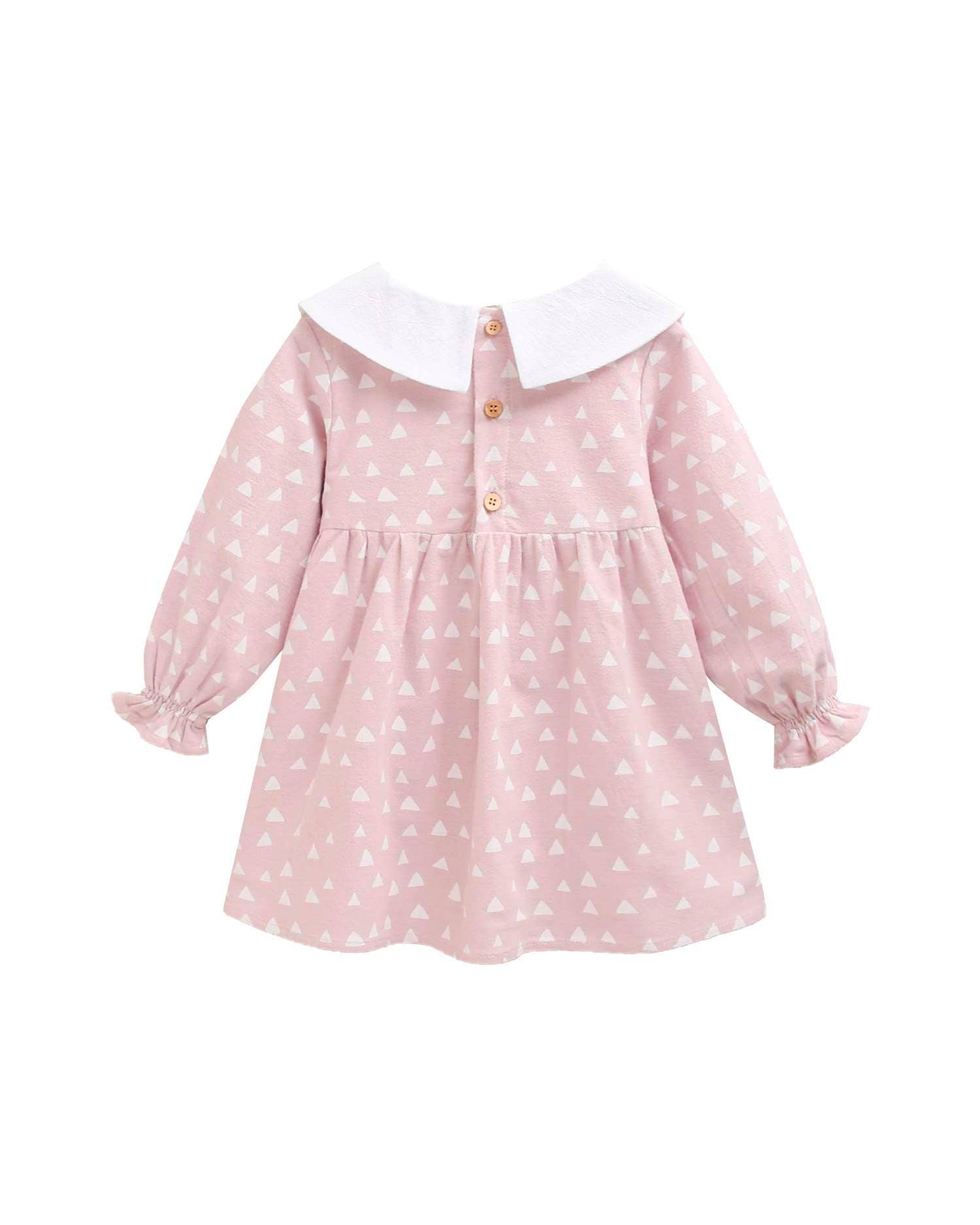 Rose Baby Girl's Triangle and Ruffle Print Dress for wholesale on Faire1