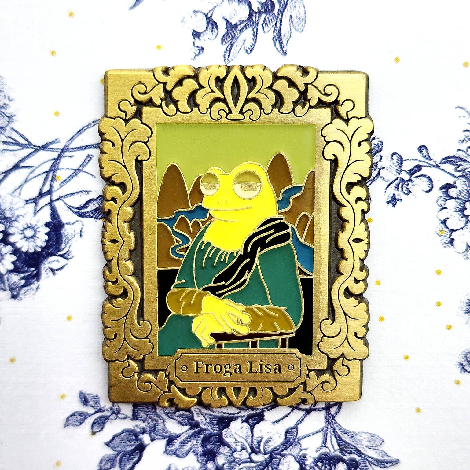 Toku Arts - Wholesale Lapel Pin/Button - Froga Lisa Enamel Pin