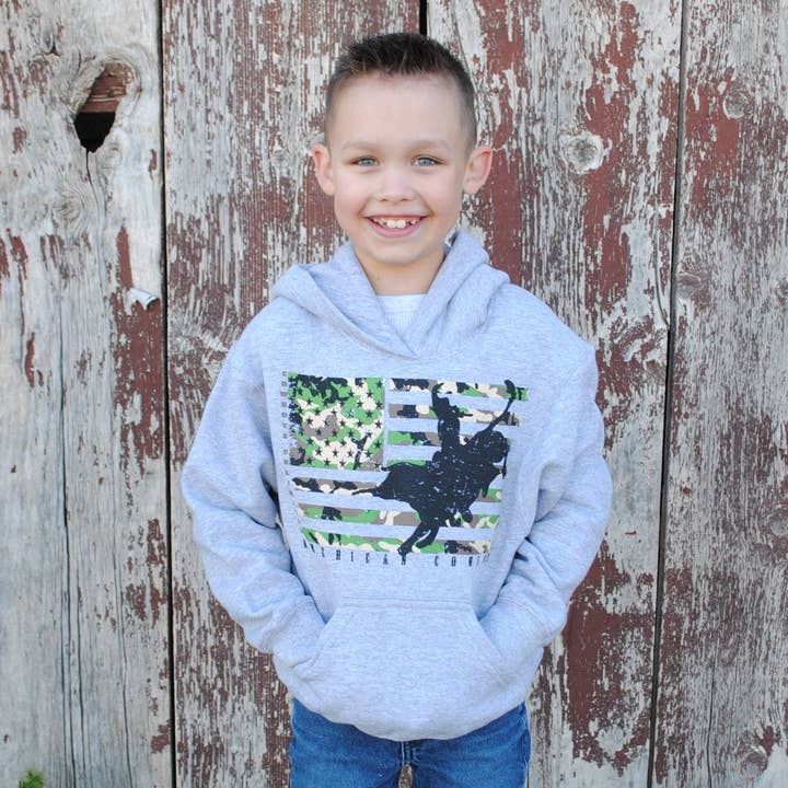 Camo Bull - Youth Hoodie for wholesale by Country Barn USA
