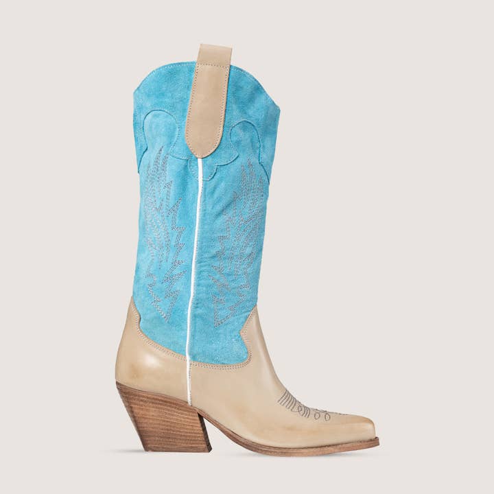 Stivali Texani Savannah Turchese per la vendita all'ingrosso da parte di Kali Shoes