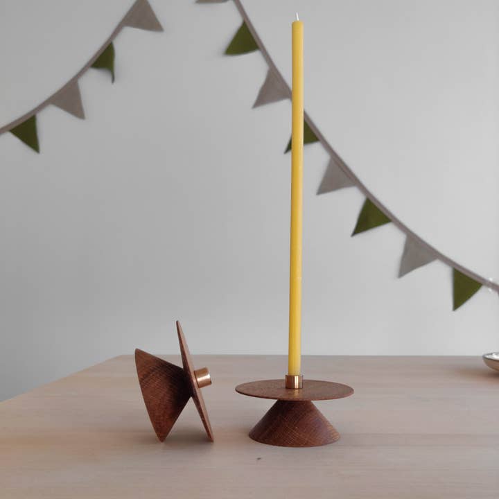 korys - Wholesale Candle Holder - Oiled oak candle holder / 2 pcs2