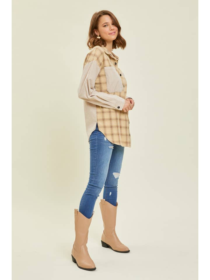 Heyson - Wholesale Button Down Shirt - Women's - PLUS / ET1401-1P WESTERN-INSPIRED WASHED PLAID SHIRT