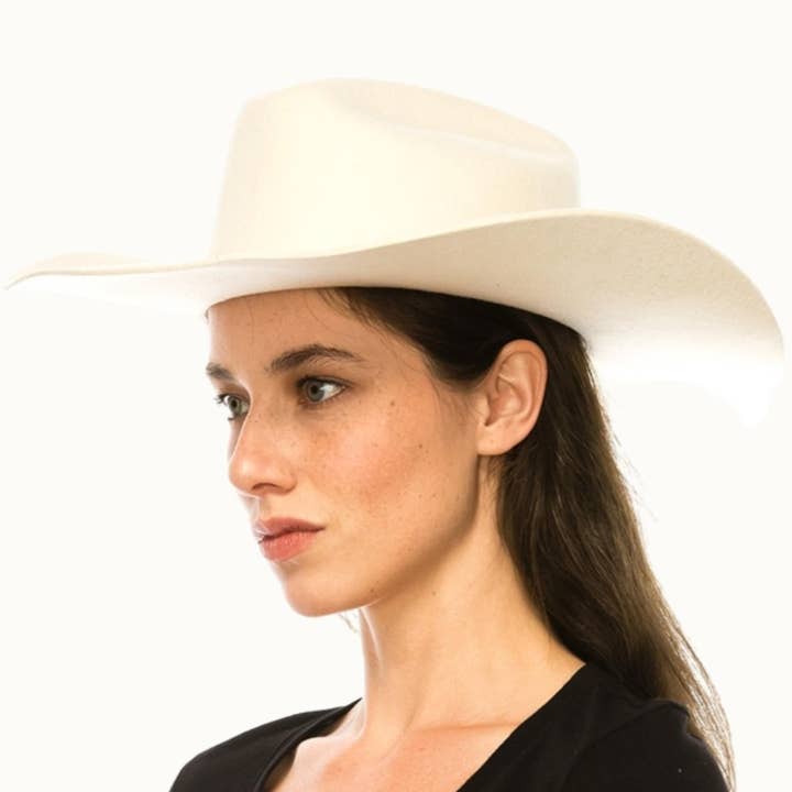 Ivory 100% Australian Wool Western Cattleman Cowboy Hat Adjustable for wholesale on Faire