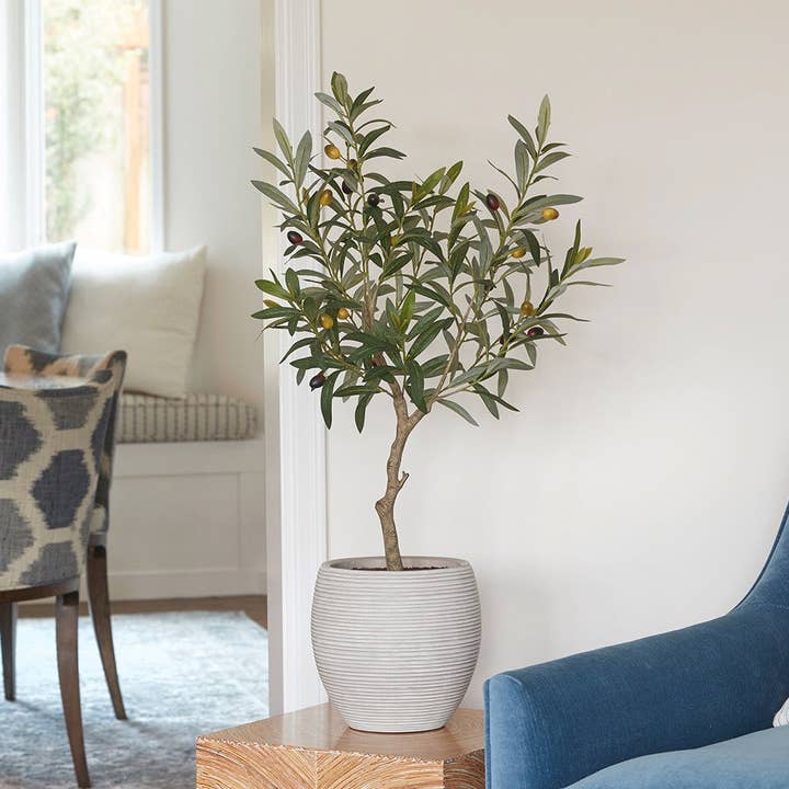 CG Hunter - Wholesale Artificial Plant - Artificial Olive Topiary Tree with Mediterranean Pot