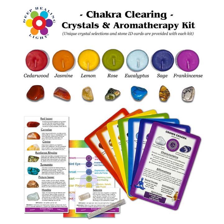 Deep Healing Light - Wholesale Meditation Supplies - Chakra Clearing Crystal and Aromatherapy Kits - Metaphysical