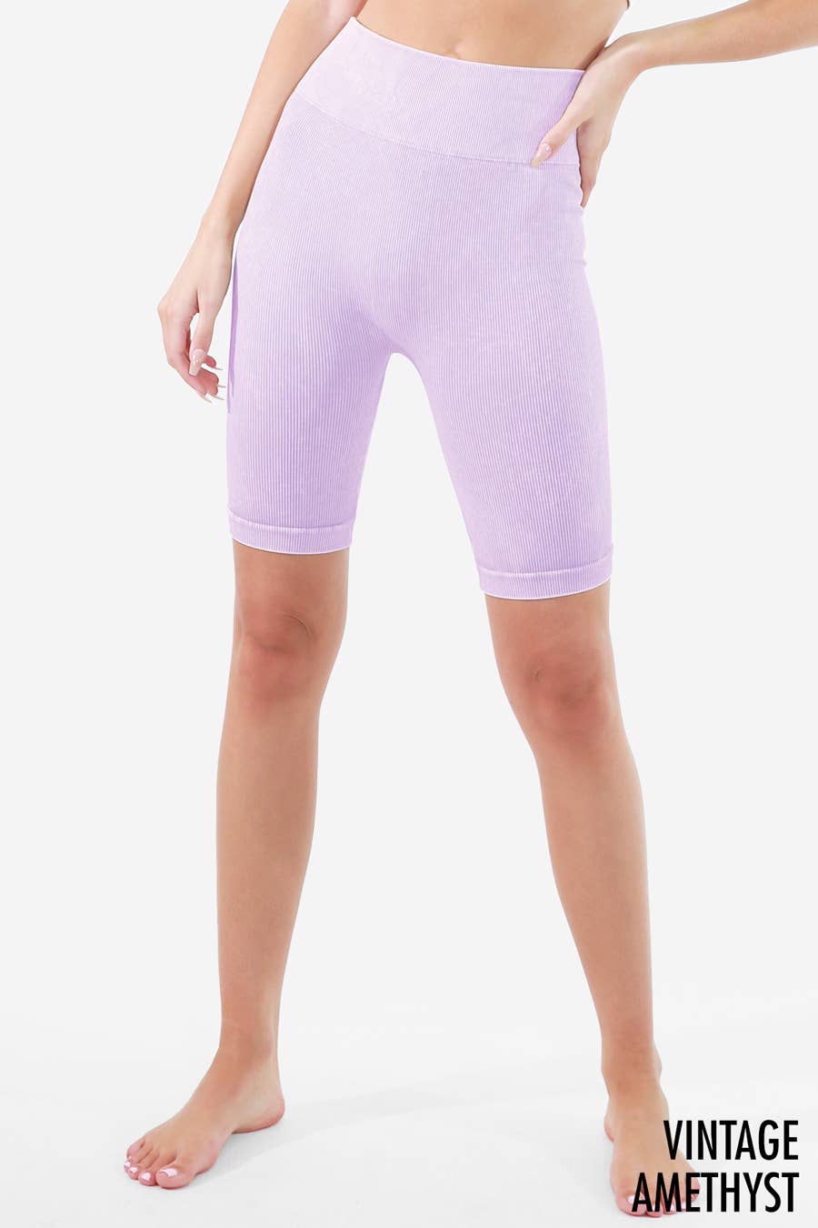 NIKIBIKI - Wholesale Athletic Shorts - Women's - NB8055 - Vintage Ribbed Highwaist Biker Shorts0