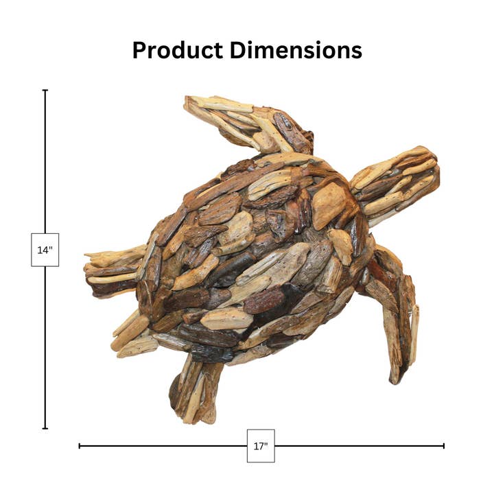 Om Gallery - Vente Décoration murale - Tortue Mère - Art mural en bois flotté1
