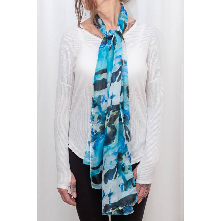 Elizabeth Gillett - Wholesale Scarf - Women's - Painted Abstract Silk Scarf3