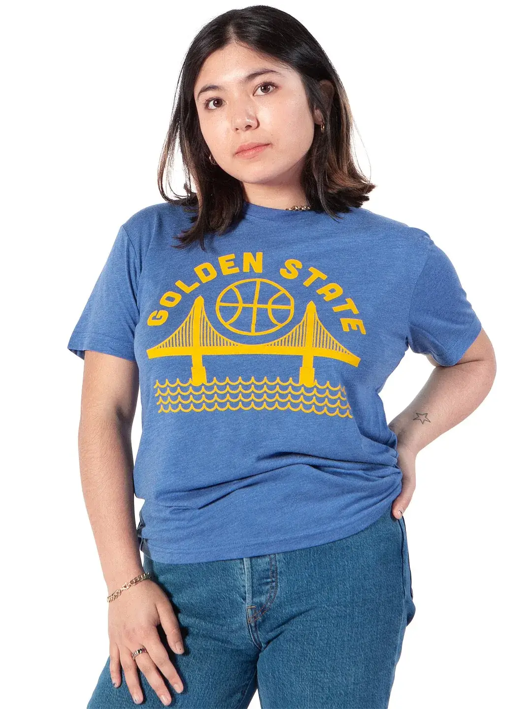 Culk - Wholesale Screen Printed T-Shirt - Unisex - Golden State Unisex Tee Blue2