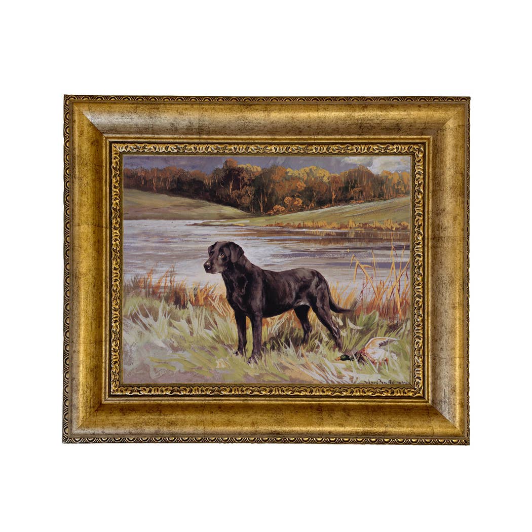 Madison Bay Co. - Historical Home Decor Reproductions - Wholesale Art Print - Labrador Retriever with Duck Framed Painting Print on Canvas34