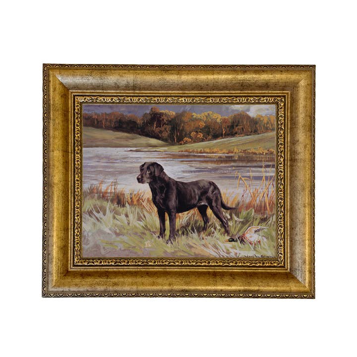 Madison Bay Co. - Historical Home Decor Reproductions - Wholesale Art Print - Labrador Retriever with Duck Framed Painting Print on Canvas34