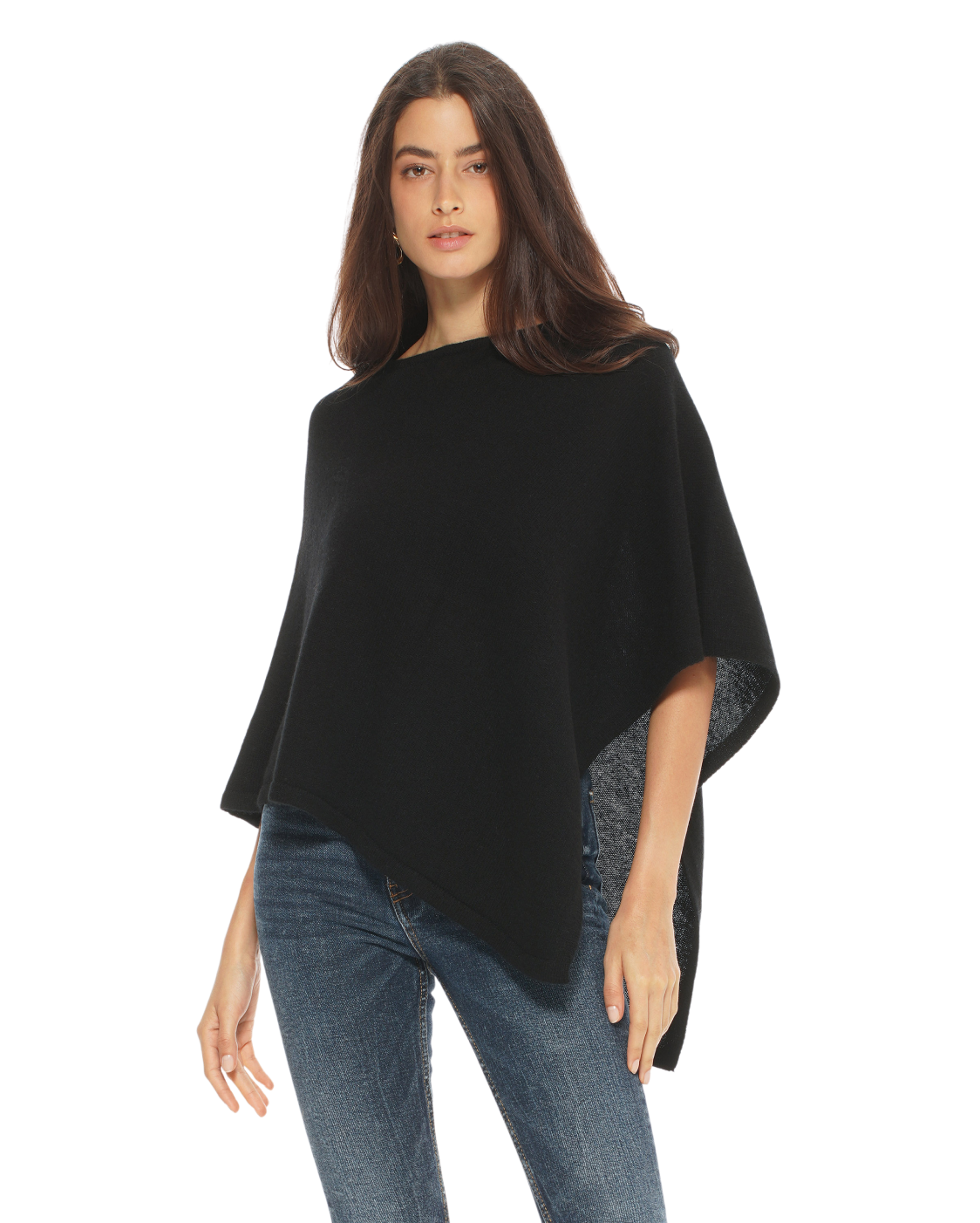 Women's Pure Cashmere Capelet Poncho Black for wholesale on Faire0