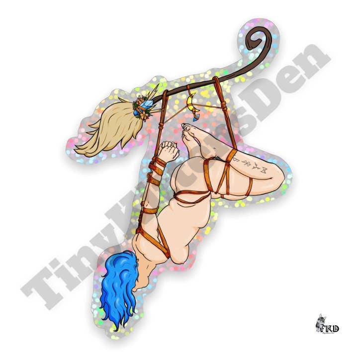 Adesivo de vinil de suspensão Witchy Shibari Plus Size por atacado de TinyKittensDen