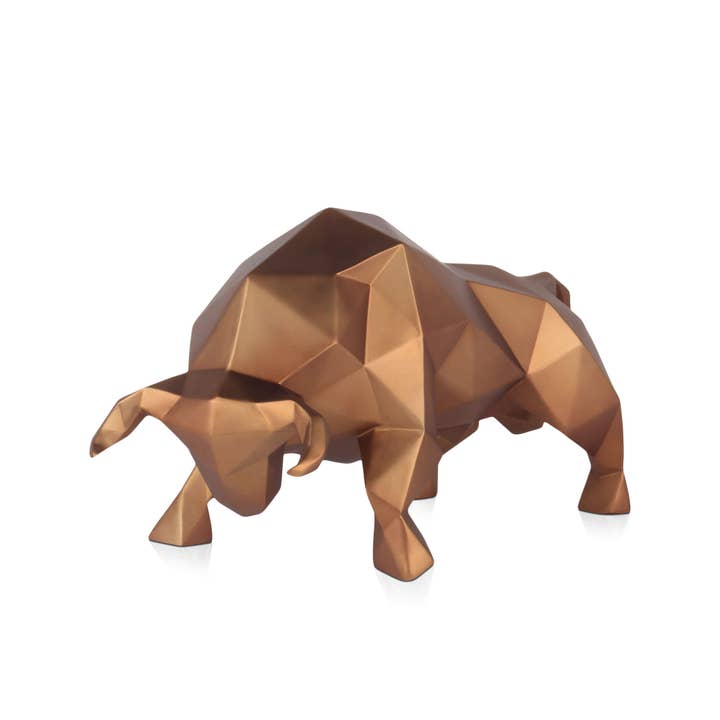 Sculptuur van 'Faceted Bull' hars voor wholesale door ADM Home Decoration