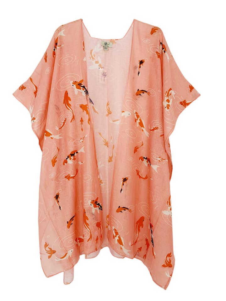 JC062754 Coral Koi Kimono for wholesale by JC Sunny Fashion