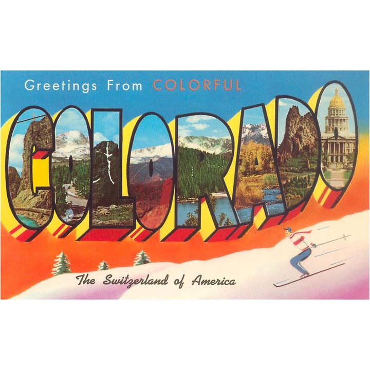 Postcard CO-204 Greetings from Colorful Colorado for wholesale by Found Image Press